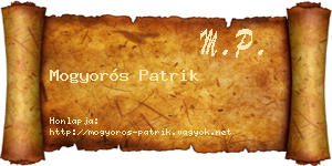 Mogyorós Patrik névjegykártya